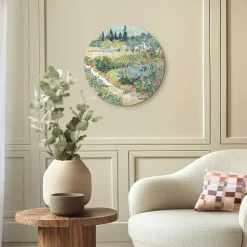 Reinders Glasschilderij Van Gogh - Tuin in Arles - Ø 50cm - Groen