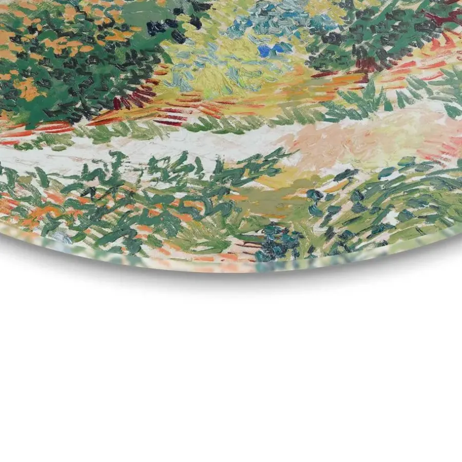 Reinders Glasschilderij Van Gogh - Tuin in Arles - Ø 70cm - Groen
