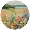Reinders Glasschilderij Zomers strand - Ø 70cm - Beige