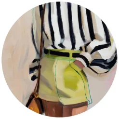 Schilderijen-Reinders Glasschilderij Zomerse outfit - Ø 70cm - Groen