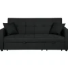 Beliani GLOMMA - Slaapbank 3-zits - Zwart - Polyester