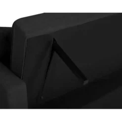 Beliani GLOMMA - Slaapbank 3-zits - Zwart - Polyester