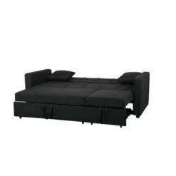 Beliani GLOMMA - Slaapbank 3-zits - Zwart - Polyester