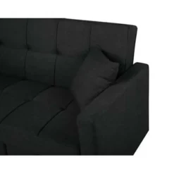 Beliani GLOMMA - Slaapbank 3-zits - Zwart - Polyester