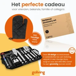 Barbecues En Accessoires-Goliving Barbecue Accessoireset - BBQ Gereedschap - 25 Barbecue Accessoires