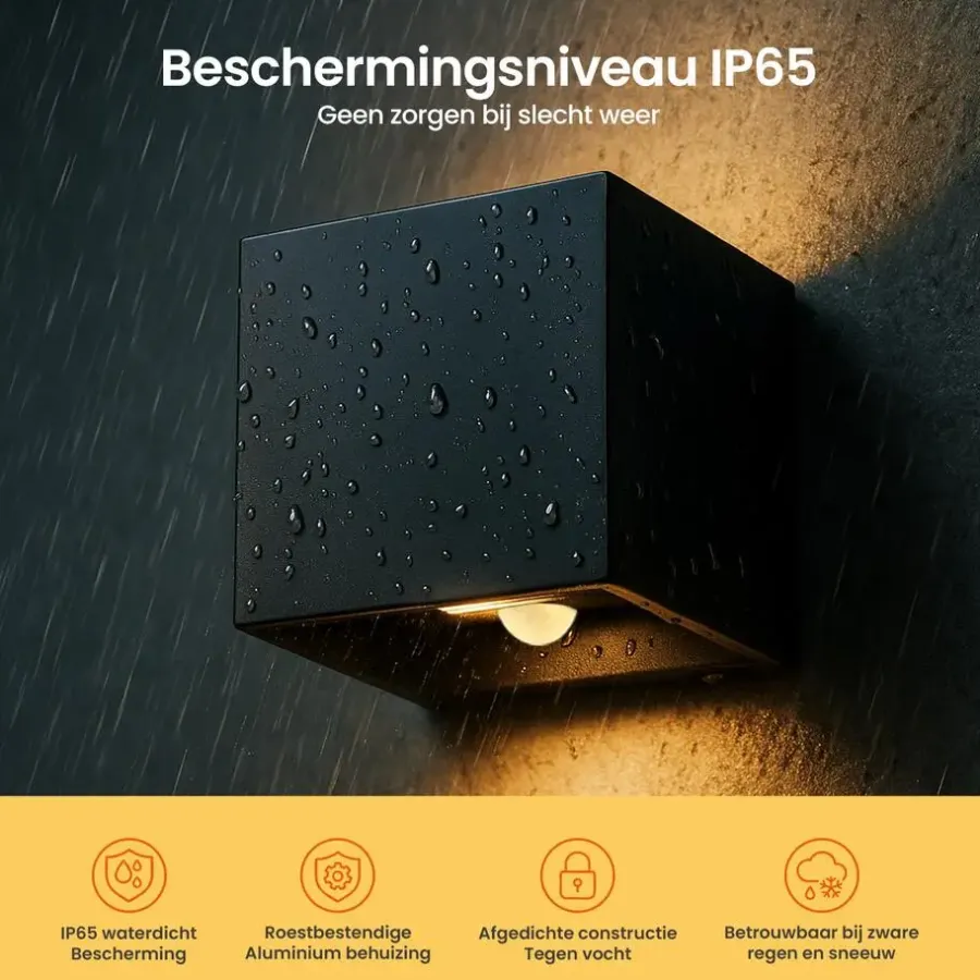 Goliving buitenlamp – Wandlamp - Kubuslamp – LED - Zwart