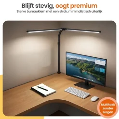 Bureaulampen|Bureaulampen-Goliving Bureaulamp met Klem - 78 CM - LED Dimbaar - Touch Bediening