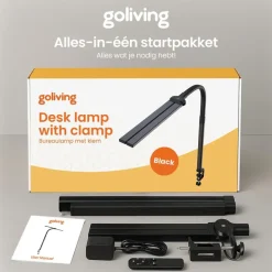 Bureaulampen|Bureaulampen-Goliving Bureaulamp met Klem - 78 CM - LED Dimbaar - Touch Bediening