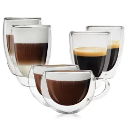 Koffieglazen-Goliving Dubbelwandige Koffieglazen - Kopjes - Glazen - Set Van 6