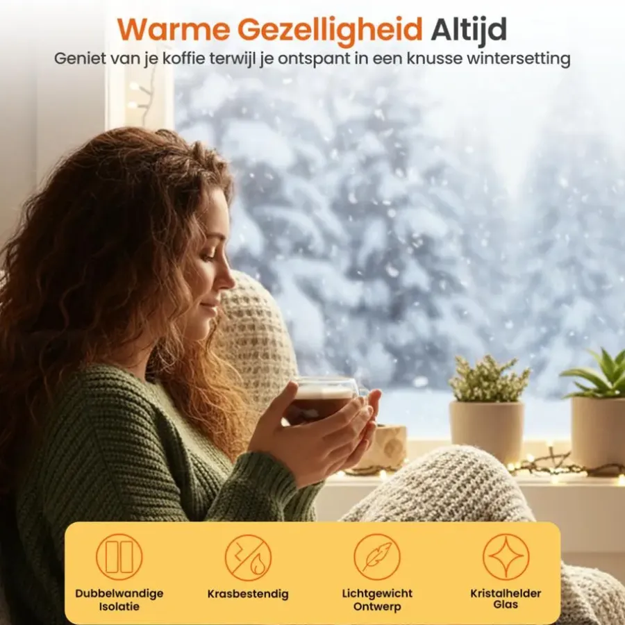 Koffieglazen-Goliving Dubbelwandige Koffieglazen - Kopjes - Glazen - Set Van 6