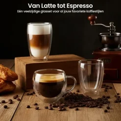 Koffieglazen-Goliving Dubbelwandige Koffieglazen - Kopjes - Glazen - Set Van 6