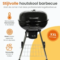 Barbecues En Accessoires-Goliving Houtskool Barbecue - Ø54 cm - Inclusief Accessoires - BBQ op Wielen