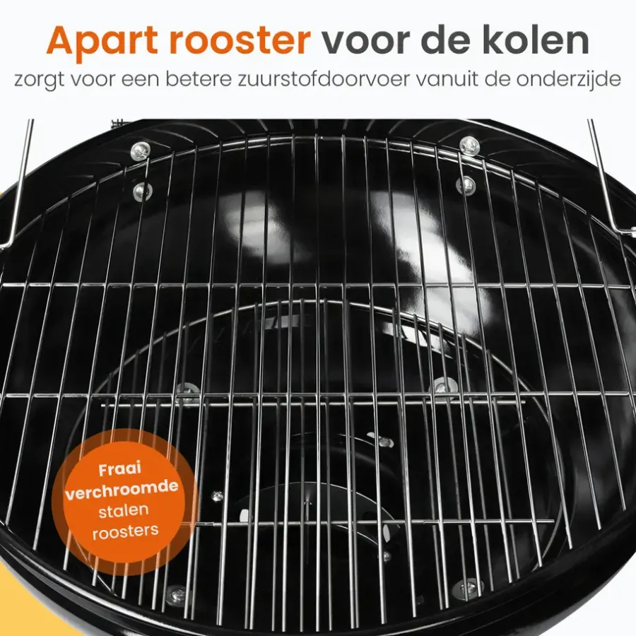 Barbecues En Accessoires-Goliving Houtskool Barbecue - Ø54 cm - Inclusief Accessoires - BBQ op Wielen