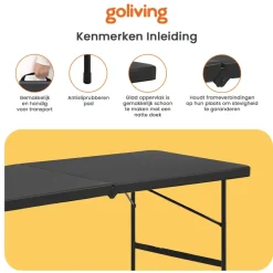 Goliving Inklapbare Tafel – Klaptafel – Campingtafel – Vouwtafel Buiten