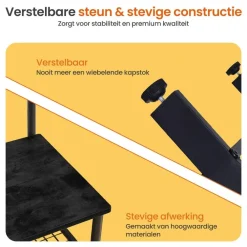 Kapstokken-Goliving Kapstok - Garderoberek - Schoenenrek - Staand - XL - Zwart Hout