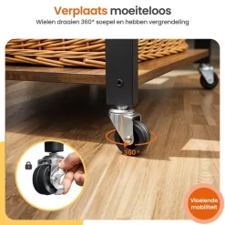 Goliving Keukentrolley - Keukenkast - Keukenrek - Keuken Organizer - Bruin