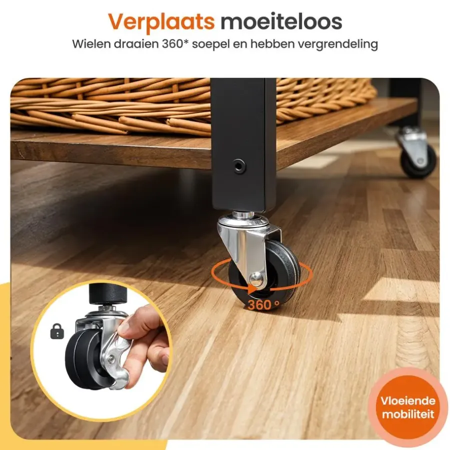 Goliving Keukentrolley - Keukenkast - Keukenrek - Keuken Organizer - Bruin