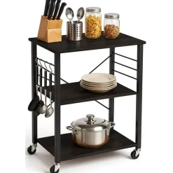 Goliving Keukentrolley - Keukenkast - Keukenrek - Keuken Organizer - Zwart
