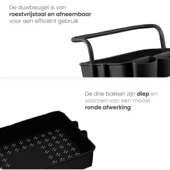 Goliving Keukentrolley op wieltjes - Serveerwagen - Keuken Trolley - Met Bakjes