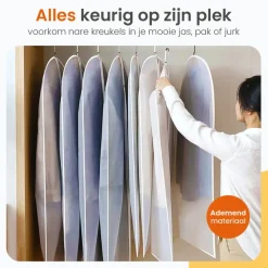 Goliving Kledinghoezen - 10 stuks - Kledinghoes - Kledingzak met Rits