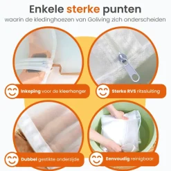 Goliving Kledinghoezen - 10 stuks - Kledinghoes - Kledingzak met Rits