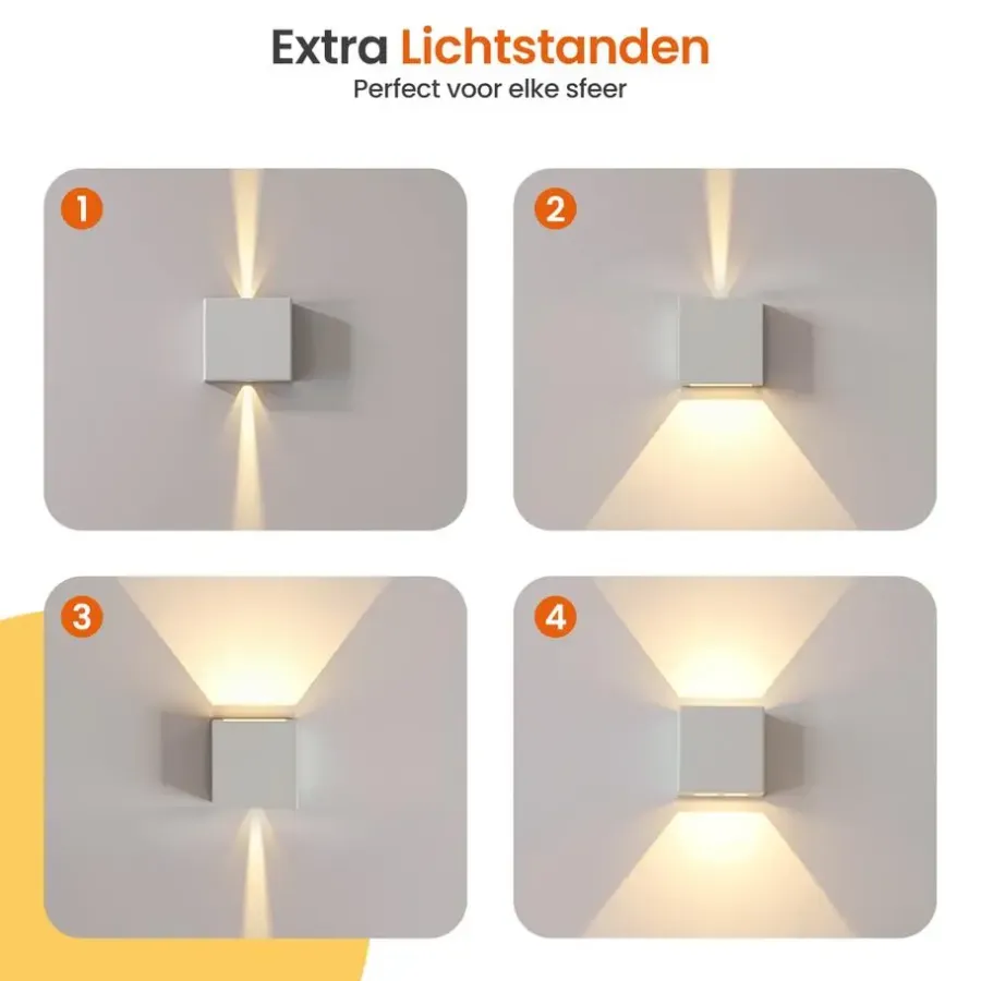Goliving lamp – Wandlamp - Buitenlamp - LED-verlichting waterdicht - 10x10x10 cm