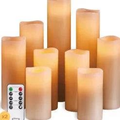 Goliving Led Kaarsen - Bewegende Vlam - Afstandsbediening - Set van 9