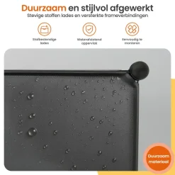 Schoenenkasten-Goliving Opvouwbare Opbergkast - 24 Paar - 92 x 82 cm - Schoenenkast - Zwart