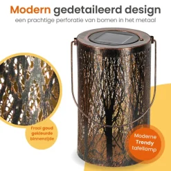 Kandelaars En Windlichten-Goliving Solar Tafellamp Oasis - 2 Stuks - LED Buitenverlichting Zonne-energie