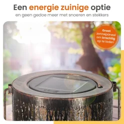 Kandelaars En Windlichten-Goliving Solar Tafellamp Oasis - 2 Stuks - LED Buitenverlichting Zonne-energie