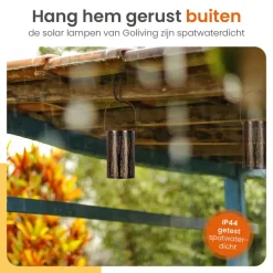 Kandelaars En Windlichten-Goliving Solar Tafellamp Oasis - 2 Stuks - LED Buitenverlichting Zonne-energie