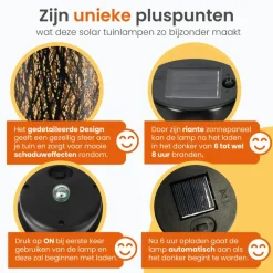 Kandelaars En Windlichten-Goliving Solar Tafellamp Oasis - 2 Stuks - LED Buitenverlichting Zonne-energie
