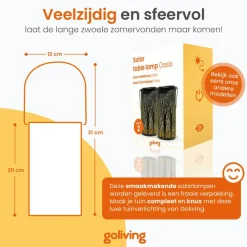 Kandelaars En Windlichten-Goliving Solar Tafellamp Oasis - 2 Stuks - LED Buitenverlichting Zonne-energie