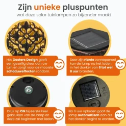 Kandelaars En Windlichten-Goliving Solar Tafellamp Glow – 2 Stuks – LED Buitenverlichting - Zonne-energie