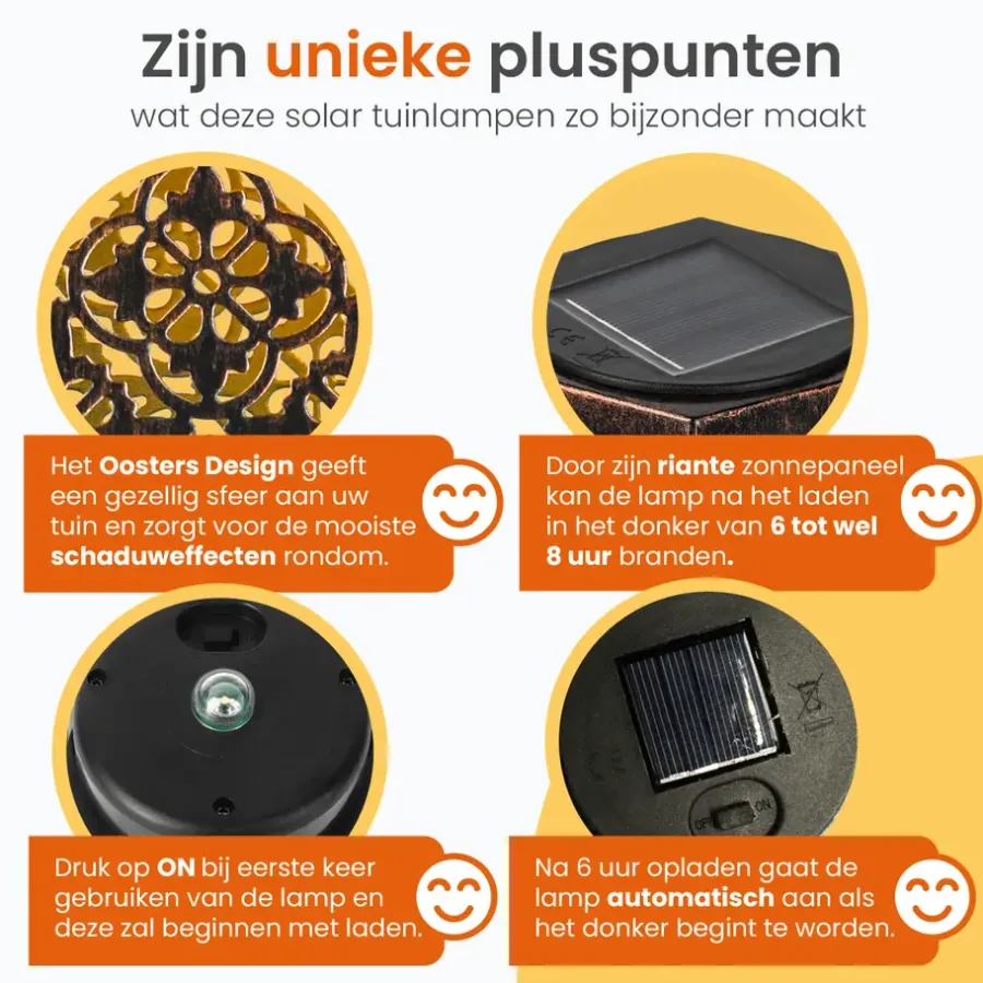 Kandelaars En Windlichten-Goliving Solar Tafellamp Glow – 2 Stuks – LED Buitenverlichting - Zonne-energie