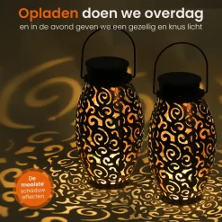 Kandelaars En Windlichten-Goliving Solar Tafellamp Zen – 2 Stuks – LED Buitenverlichting - Zonne-energie