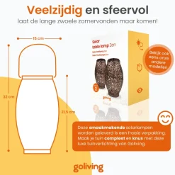 Kandelaars En Windlichten-Goliving Solar Tafellamp Zen – 2 Stuks – LED Buitenverlichting - Zonne-energie
