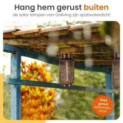 Kandelaars En Windlichten-Goliving Solar Tafellamp Spark – 2 Stuks – LED Buitenverlichting Zonne-energie