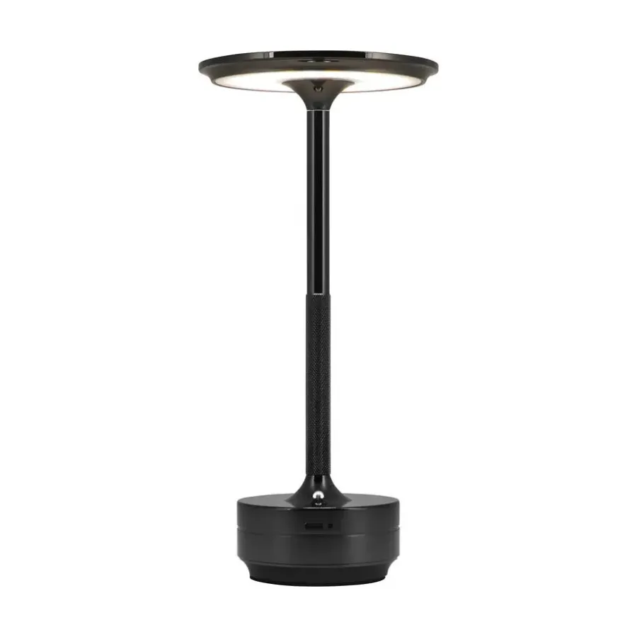 Tafellampen-Goliving Tafellamp Op Accu - Oplaadbaar en Dimbaar - Hoogte 27 cm - Zwart