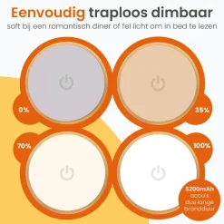 Tafellampen-Goliving Tafellamp Oplaadbaar – Draadloos en dimbaar – Moderne touch lamp