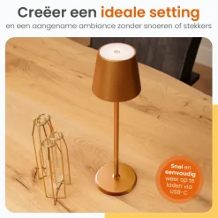 Tafellampen-Goliving Tafellamp Oplaadbaar – Draadloos en dimbaar – Moderne touch lamp