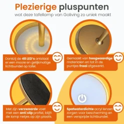 Tafellampen-Goliving Tafellamp Oplaadbaar – Draadloos en dimbaar – Moderne touch lamp