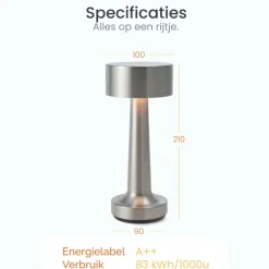 Goliving Tafellamp Oplaadbaar – Draadloos en dimbaar – Moderne touch lamp