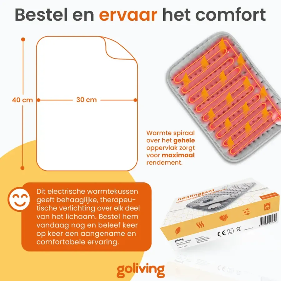 Warmtekussens-Goliving Warmtekussen - Warmte Kussen Voor Nek en Schouder - 3 Warmtestanden