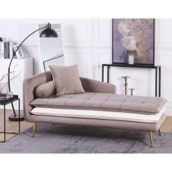 Beliani GONESSE - Chaise longue - Bruin - Linkerzijde - Polyester