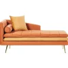 Loveseats-Beliani GONESSE - Chaise longue - Oranje - Fluweel