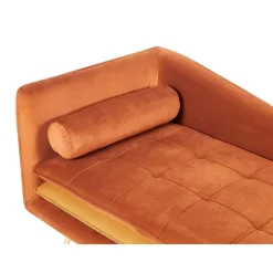 Loveseats-Beliani GONESSE - Chaise longue - Oranje - Fluweel