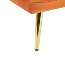 Loveseats-Beliani GONESSE - Chaise longue - Oranje - Fluweel