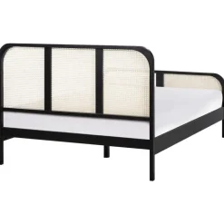 Twijfelaars-Beliani GONFARON - Tweepersoonsbed - Zwart - 140 x 200 cm - Dennenhout