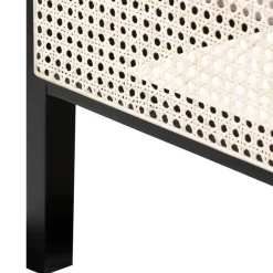 Twijfelaars-Beliani GONFARON - Tweepersoonsbed - Zwart - 140 x 200 cm - Dennenhout